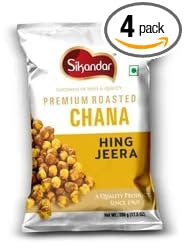 Sikandar Roasted Chana Hing Jeera(Asafoetida & Cumin)(Desi Chick Peas) Pack Of 4(150Gm Each)